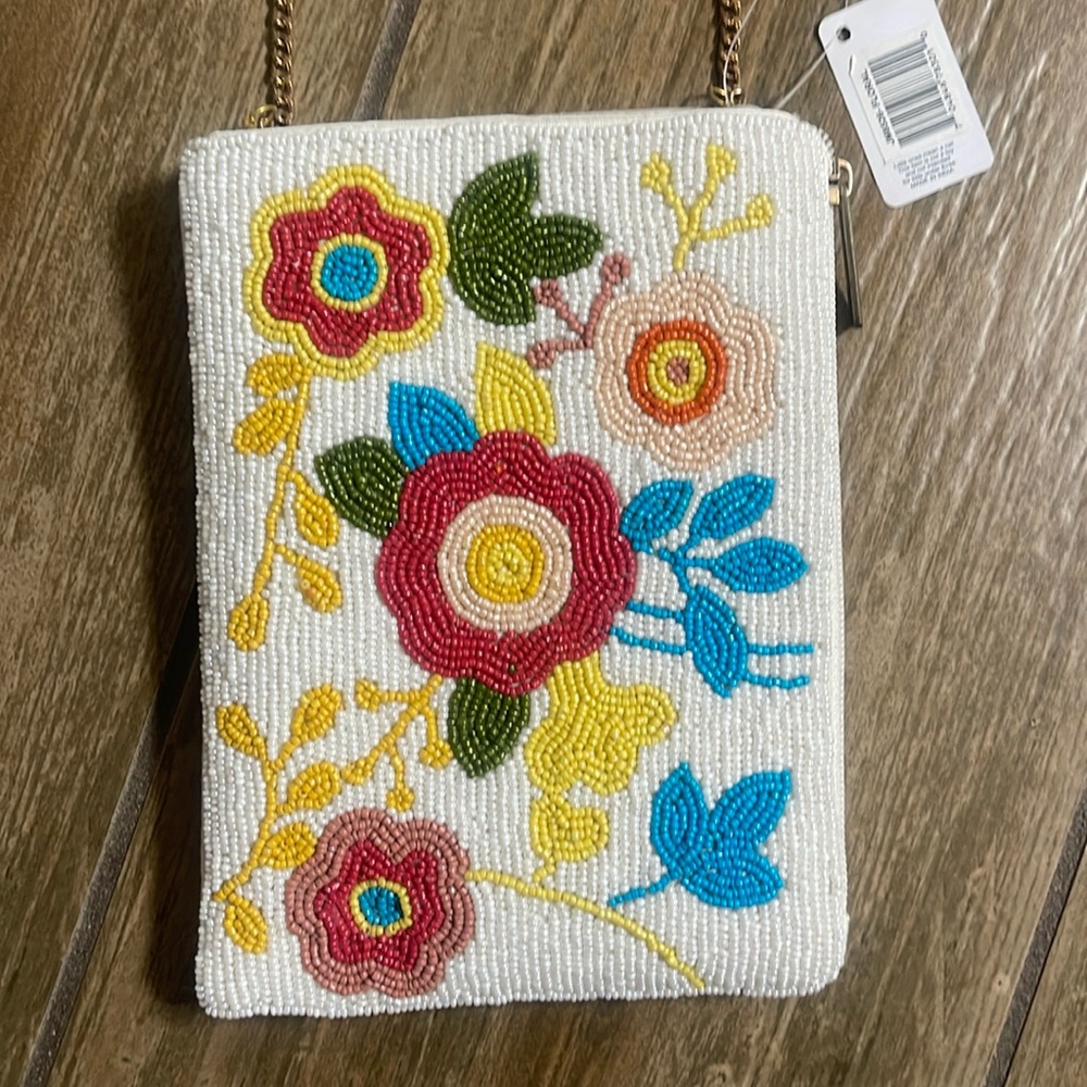 NWT Floral Beaded Jane Marie Purse/Clutch